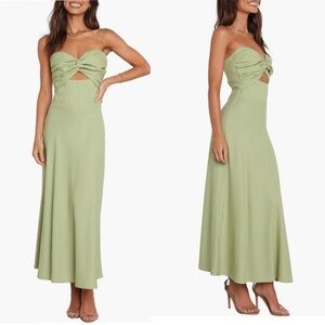 Petal & Pup Rosetta Strapless Green Dress